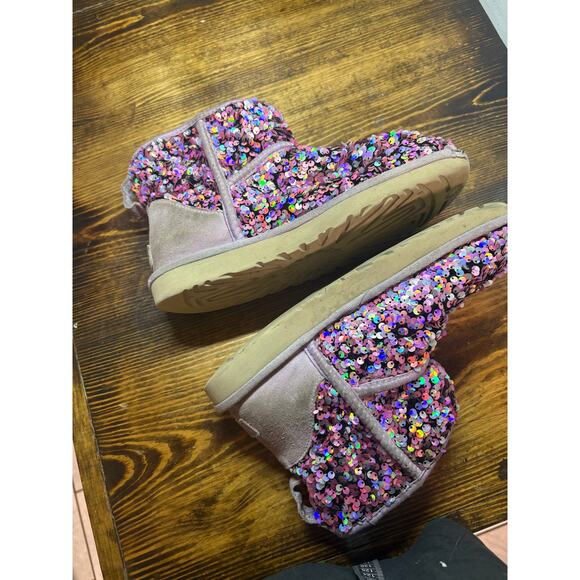 UGG Purple Classic Mini Stellar Sequin Boots Size 8 - Picture 7 of 13
